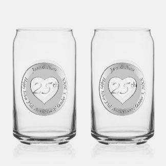 Verre Canette 25e anniversaire de mariage