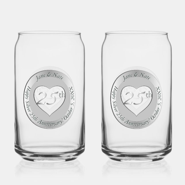 Verre Canette 25e anniversaire de mariage  (Recto)