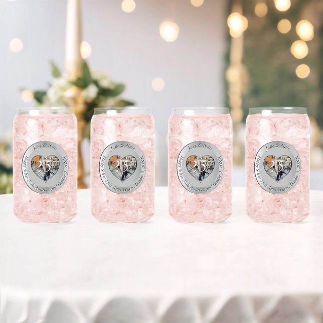 Verre Canette 25e anniversaire de mariage + Photo (Insitu (Mariage))
