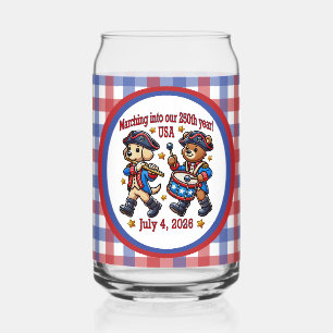 Verre Canette 4 juillet Semiquincentenaire 250e anniversaire des