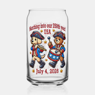 Verre Canette 4 juillet USA 250e anniversaire Semiquincentenaire