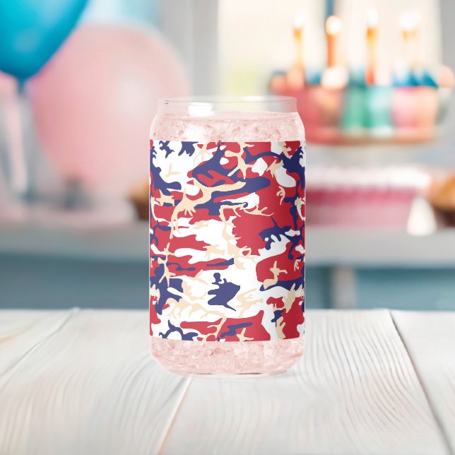 Verre Canette 4th of July, Independence day, Camouflage Beige (Insitu (Baby Shower))