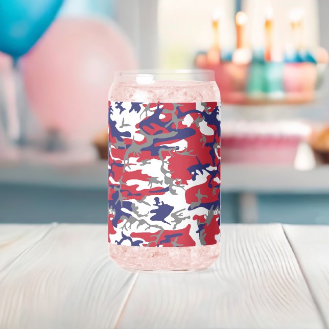 Verre Canette 4th of July, Independence day, Camouflage Gray (Insitu (Baby Shower))