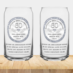 Verre Canette 60e anniversaire présent pour mari, papa, fils, Lu