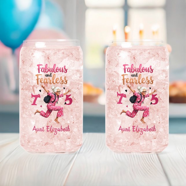 Verre Canette 75th Birthday Fabulous Auntie  (Insitu (Baby Shower))