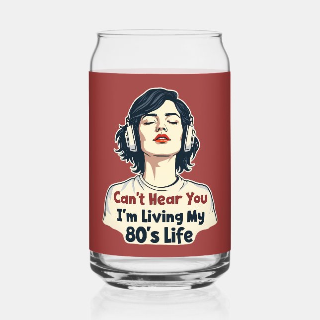 Verre Canette 80s Rétro Nostalgic Music Lover Throwback Design (Recto)