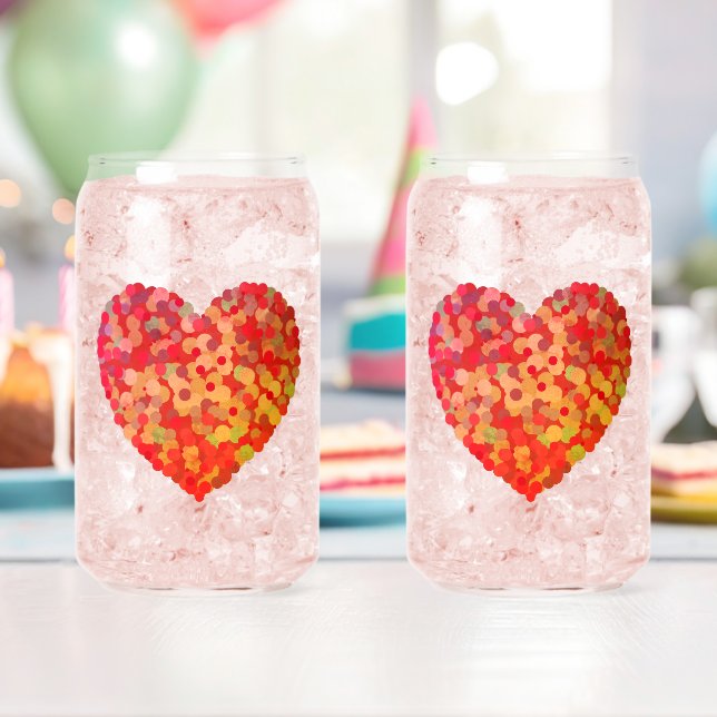 Verre Canette Abstract Heart Confetti Art (Insitu (Anniversaire))