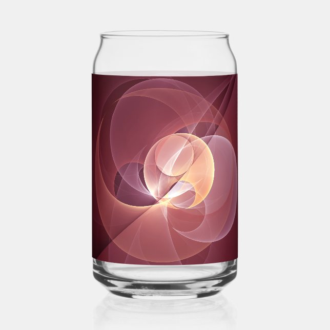 Verre Canette Abstrait Élégant Moderne Art Fractal Vin Rouge (Recto)
