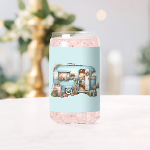 Verre Canette Accents Bohèmes de Camping-Car Floral Vintage Cott