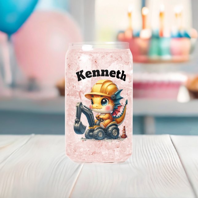 Verre Canette Adorable dragon de bébé faisant fonctionner une mi (Insitu (Baby Shower))