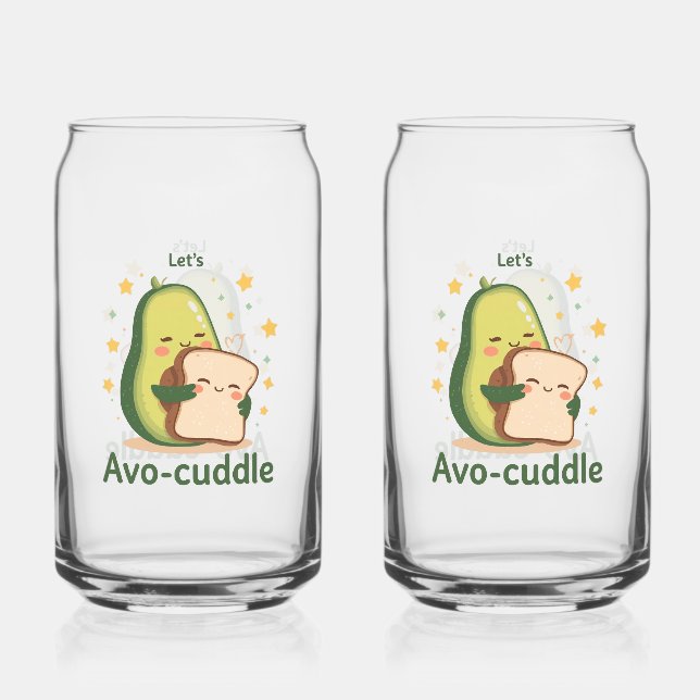 Verre Canette Adorable "Let's Avo-Cuddle" Food Pun (Recto)