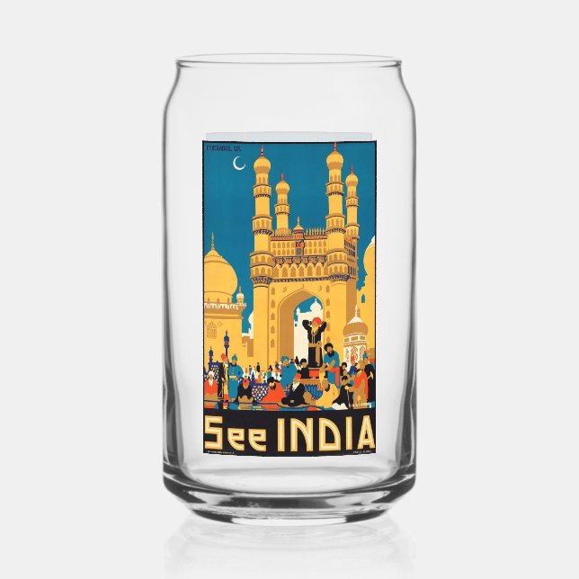 Verre Canette Affiche de voyage en Inde (Recto)