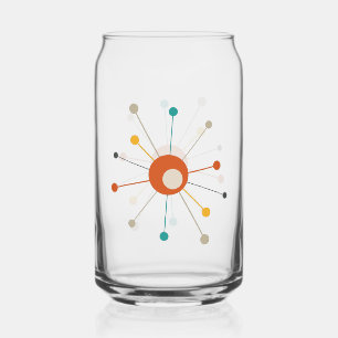 Verre Canette Âge atomique Rouge Jaune Turquoise Starburst milie