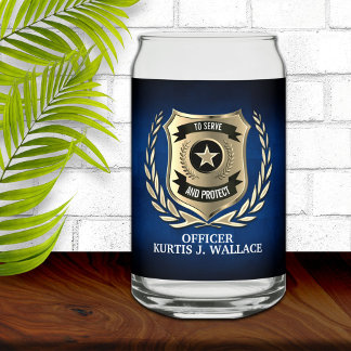 Verre Canette Agent de police Bouclier personnalisé