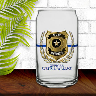 Verre Canette Agent de police Bouclier personnalisé
