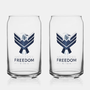 Verre Canette Aigle bleu stylisé "Liberté intérieure"