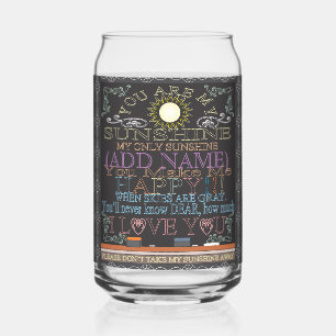Verre Canette Ajouter un nom Vintage Tableau Noir Sunshine