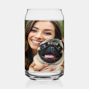 Verre Canette Ajouter une photo de Pug Personnaliser Personnalis
