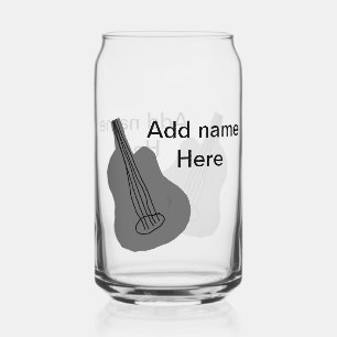Verre Canette Ajouter votre nom texte brun acoustique guitare éd