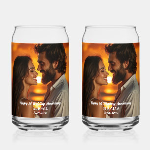 Verre Canette Ajoutez votre propre photo de couple pour l'annive