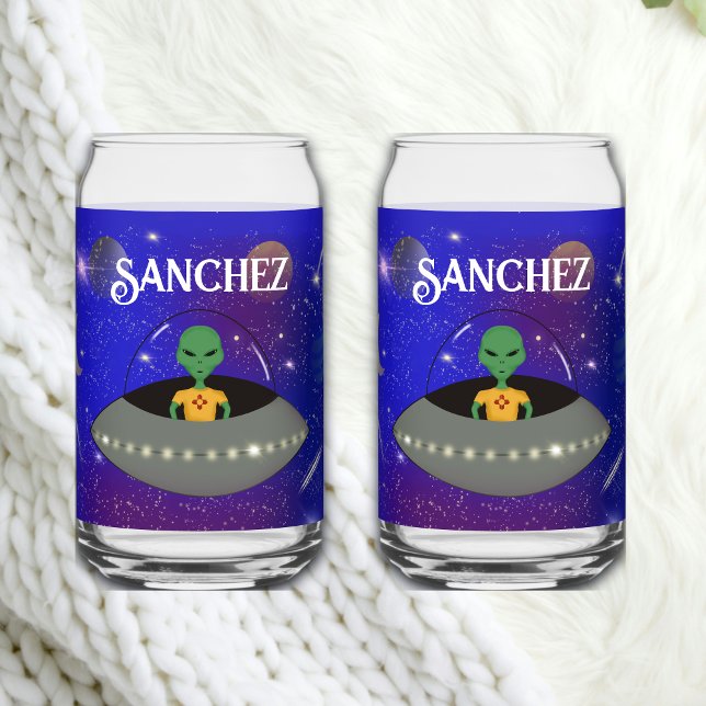Verre Canette Alien dans un vaisseau spatial portant un t-shirt  (Créateur téléchargé)