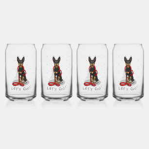 Verre Canette Allons-y ! Promenade du Pinscher nain (noir fauve