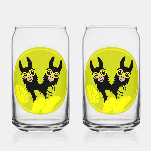 Verre Canette Alpaca llama Twins