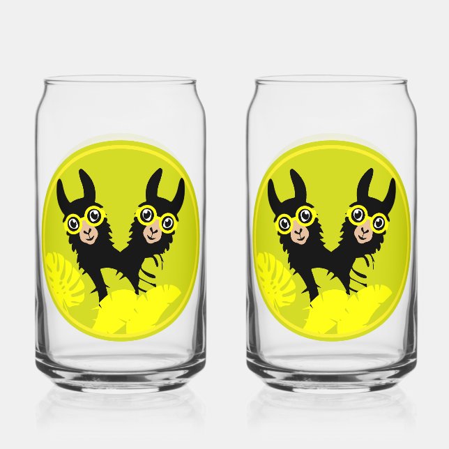 Verre Canette Alpaca llama Twins (Recto)