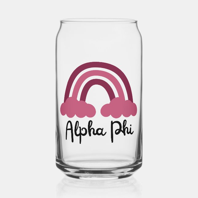 Verre Canette Alpha Phi Sororité Bordeaux Arc-en-ciel (Verso)