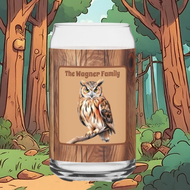 Verre Canette Amateurs de chouette du pays mignon ajouter le nom (Créateur téléchargé)