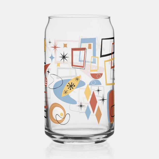 Verre Canette ambiance des années 70  fleurs (Gauche)