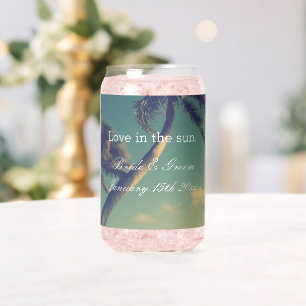 Verre Canette Amour au soleil idyllique plage mariage peut lunet