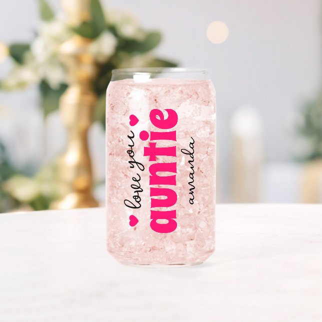 Verre Canette Amour personnalisé Vous Tante Nom de la tante (Insitu (Mariage))