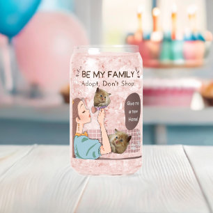 Verre Canette Amoureux de chats mignons et fiers de leur famille