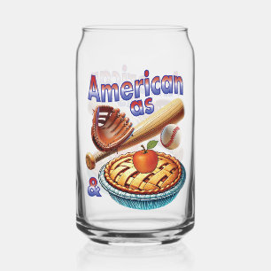 Verre Canette Amusant américain comme Baseball & Pomme Pie