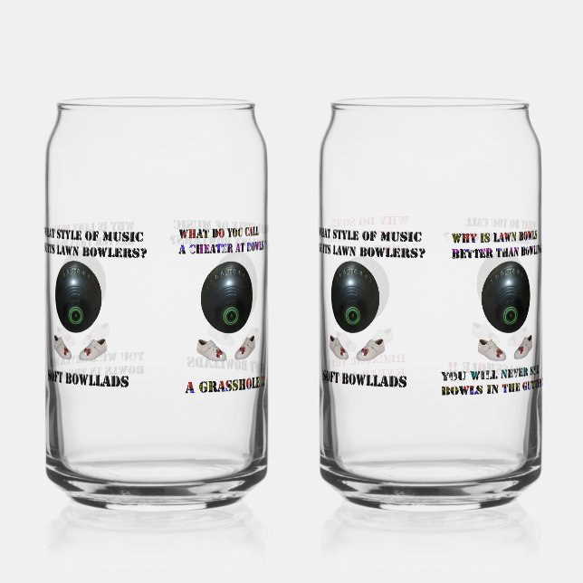 Verre Canette Amusant Pelouse Bowls Puns, (Gauche)