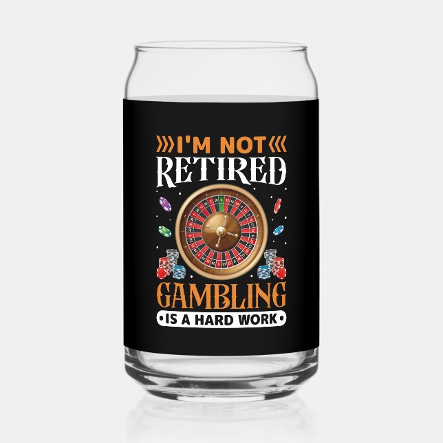 Verre Canette Amusant retraité jeu Casino art de mot (Recto)