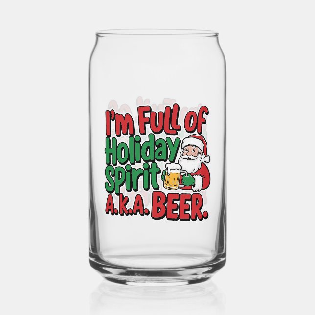 Verre Canette Amusant Vacances bière alcool fête de Noël (Recto)