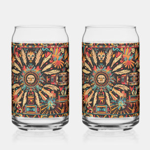 Verre Canette Ancien Cyan "Aztec Dream" Boisson Can Glasses Se