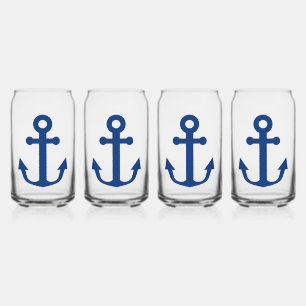 Verre Canette Ancre bleue Conception nautique