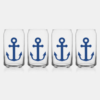 Verre Canette Ancre bleue Conception nautique
