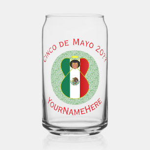 Verre Canette Ange Mexicain Cinco de Mayo Personnalisé