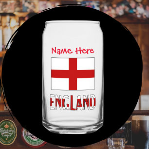 Verre Canette Angleterre et Drapeau Anglais Rouge Personnalisati