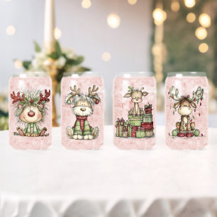 Verre Canette Animal Fantaisiste Avec Bois