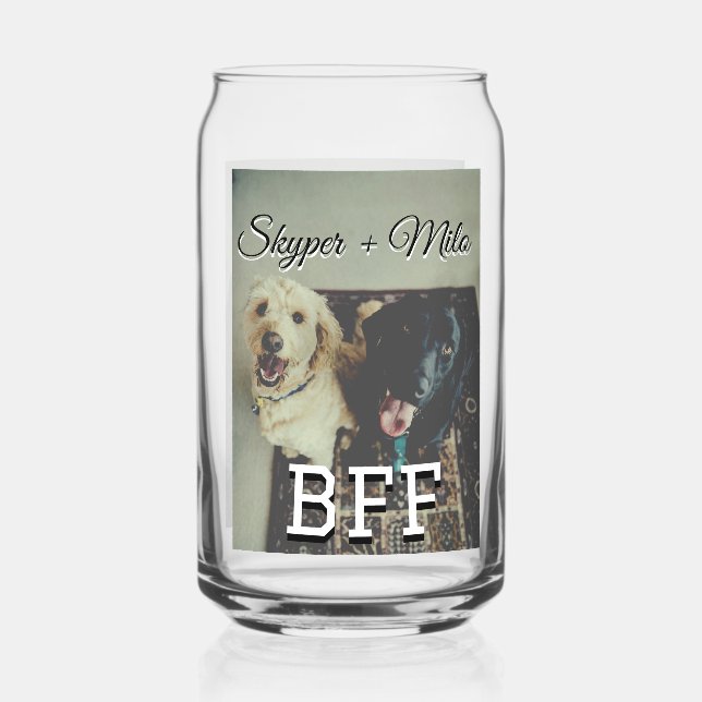 Verre Canette Animaux de compagnie amis besties ajouter nom anim (Recto)