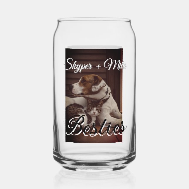 Verre Canette Animaux de compagnie amis besties ajouter nom anim (Recto)