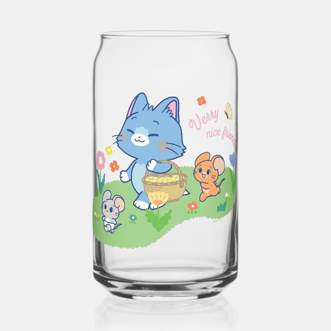 Verre Canette Anime Tom, Jerry et Tuffy Picnic (Recto)