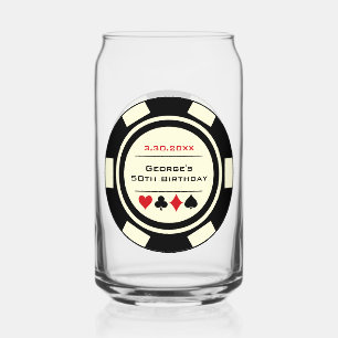 Verre Canette Anniversaire Black Cream Poker Chip Las Vegas Thém