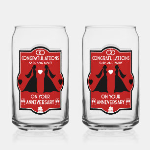 Verre Canette Anniversaire Mariage des filles gays