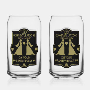Verre Canette Anniversaire Mariage des filles gays